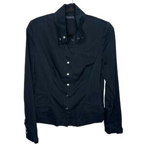 PIAZZA SEMPIONE / navy blue lightweight button front jacket / IT46 (US10)